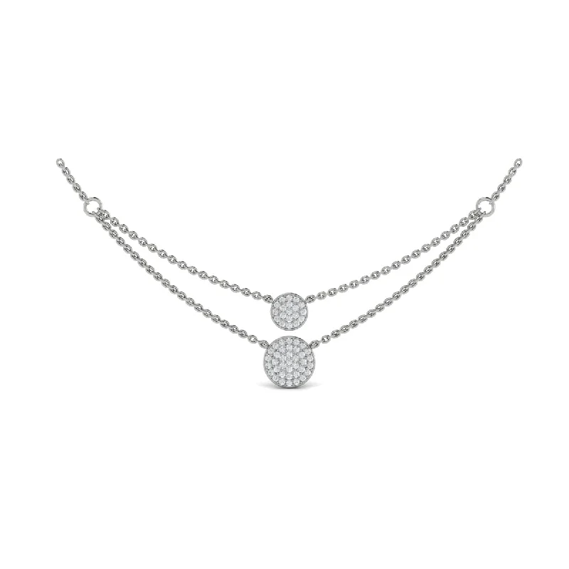 unique necklaces for women -Diamond Disc Two Row Necklace