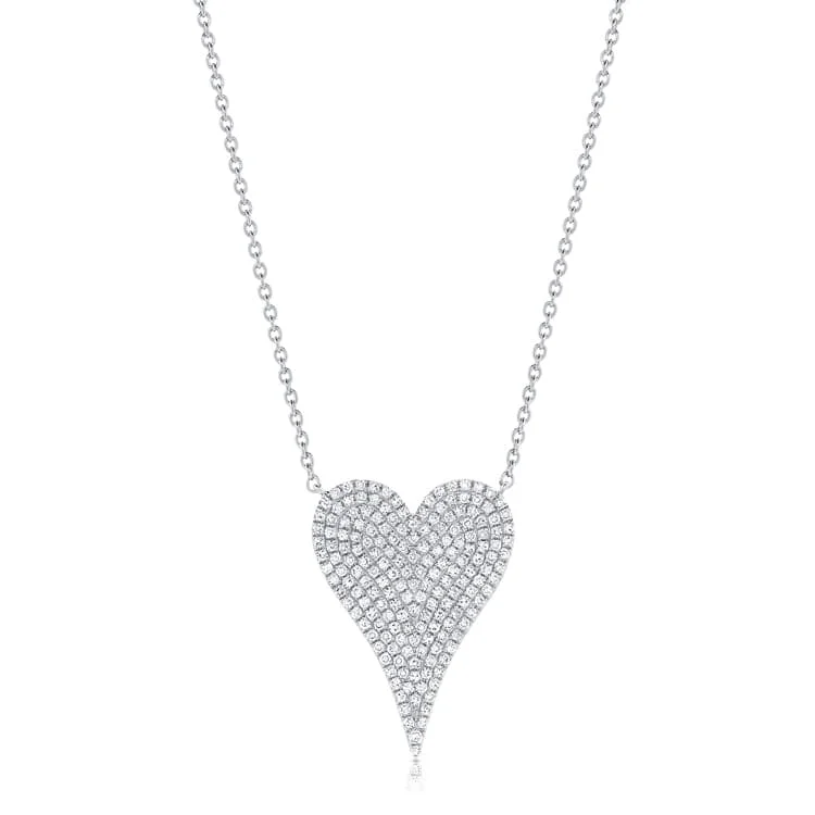 crystal pendant necklaces for women -14k Gold & Diamond Heart Necklace