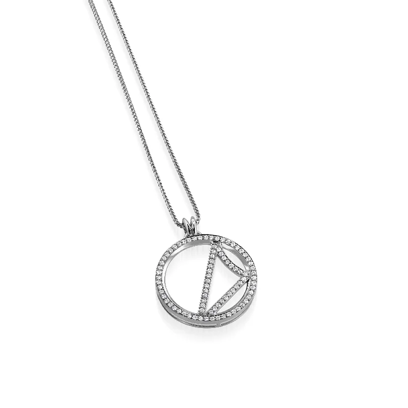 statement piece necklaces for women -Essence Iconic Round Diamond Pendant