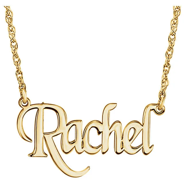 statement necklaces for women -Block Font Nameplate Name Necklace