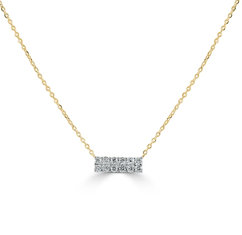 geometric necklaces for women -14k Gold & Diamond Bar Necklace