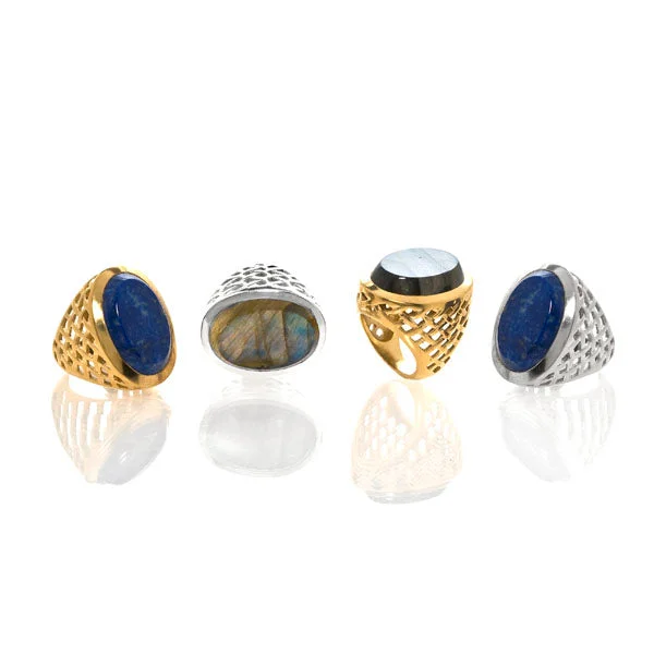 stackable rings for weddings -Grecian Stone Ring