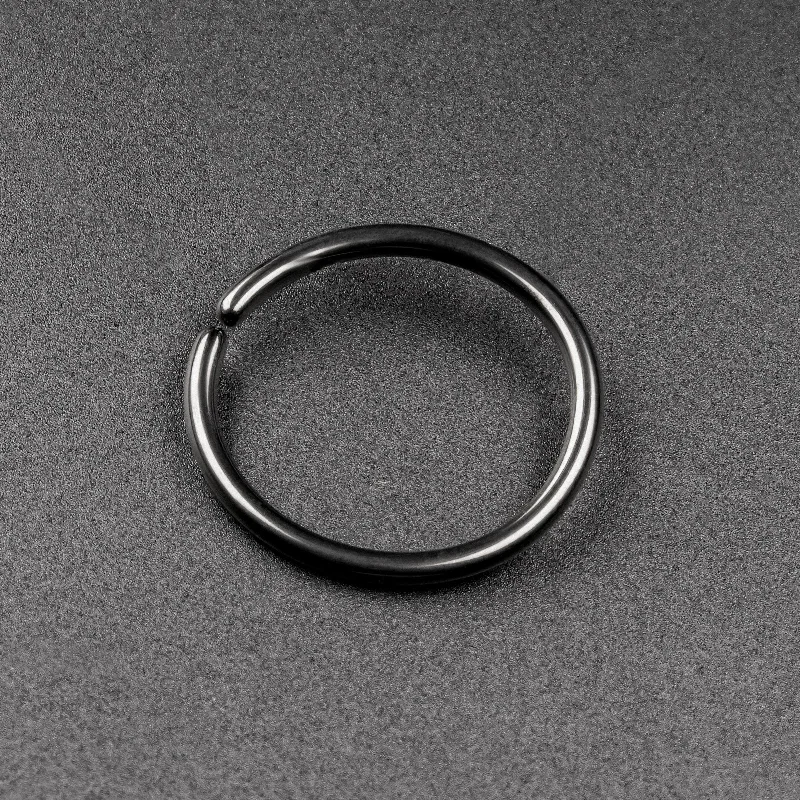 fashion rings for women -Black PVD Titanium Seamless Nose Ring