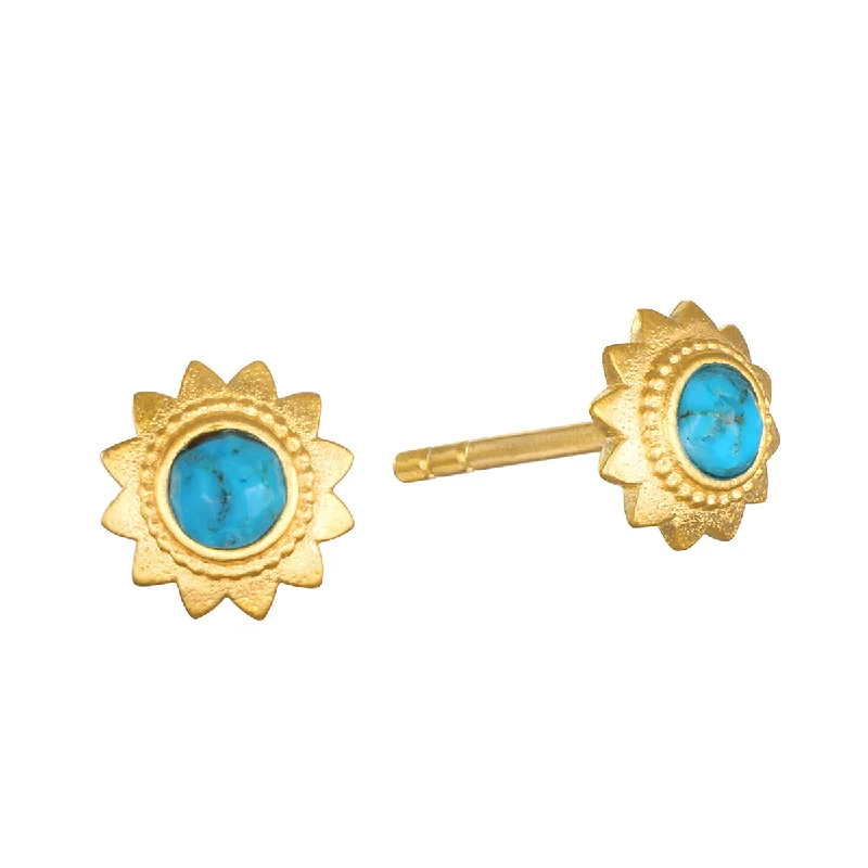 art deco earrings for women -Beginning to Bloom Lotus Gold Stud Earrings