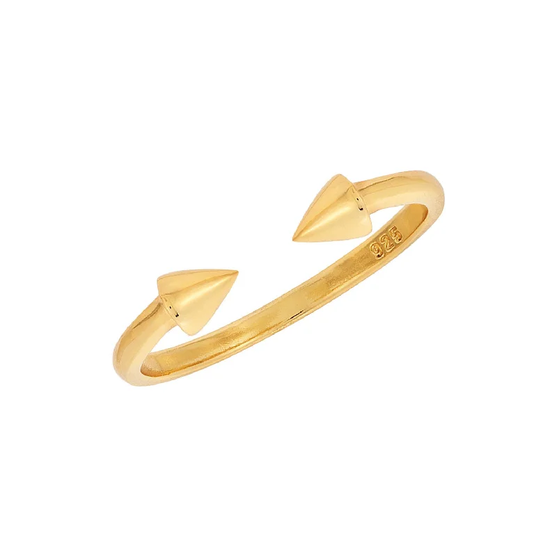 boho rings for women -Spike Open Ring Gold