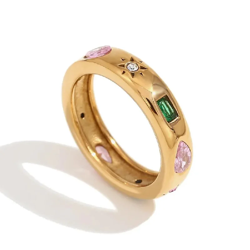 luxury engagement rings for women -Multi-Coloured Gemstone Ring – Elegant Band for Women