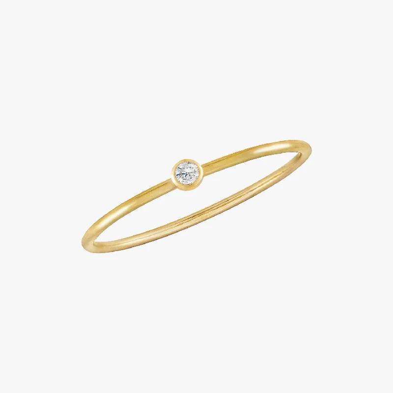 double band rings for women -Mini Bezel Ring Gold