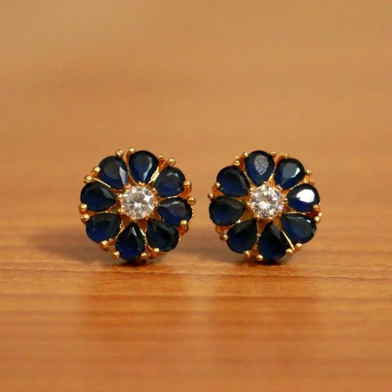 long drop earrings for women -BLUE SAPPHIRE STUDS