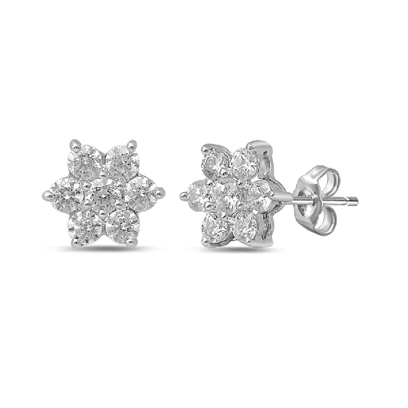 luxury earrings for women -9ct White Gold 0.50ct Diamond Star Stud Earrings