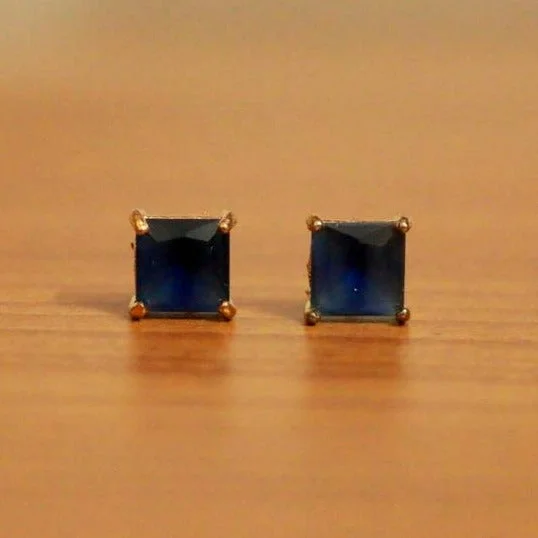 fashion earrings for women -BLUE SAPPHIRE STUDS