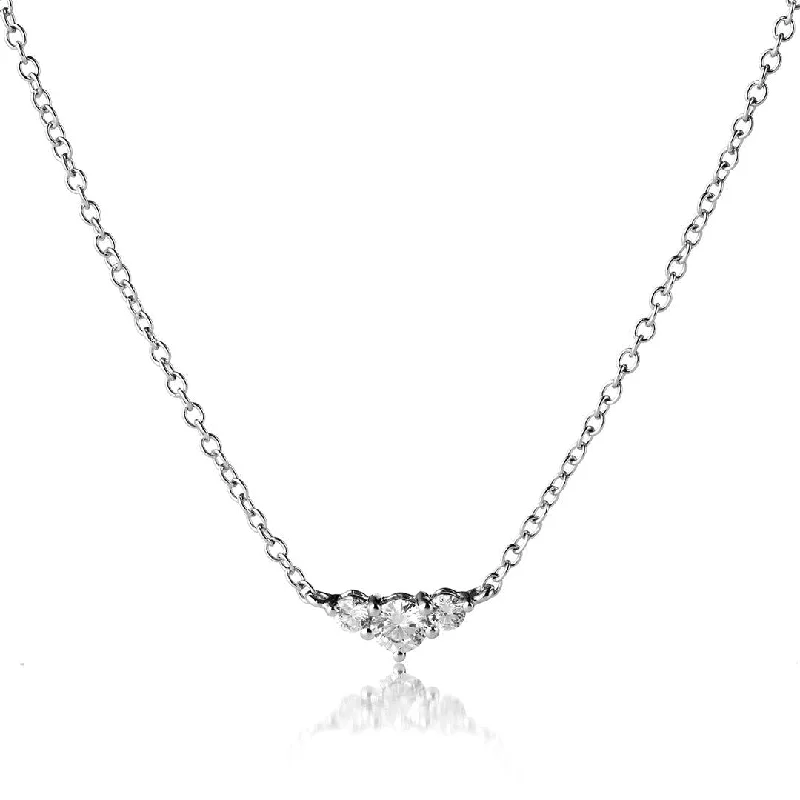 heirloom necklaces for women -Signature Three 18K Gold, Rosegold or Whitegold Necklace w. Diamonds