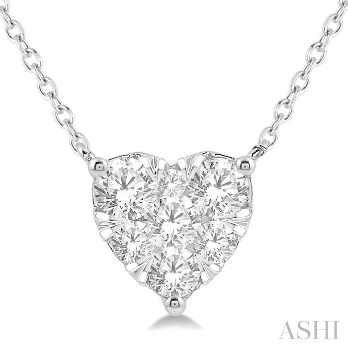 wedding necklaces for women -HEART SHAPE LOVEBRIGHT ESSENTIAL DIAMOND PENDANT