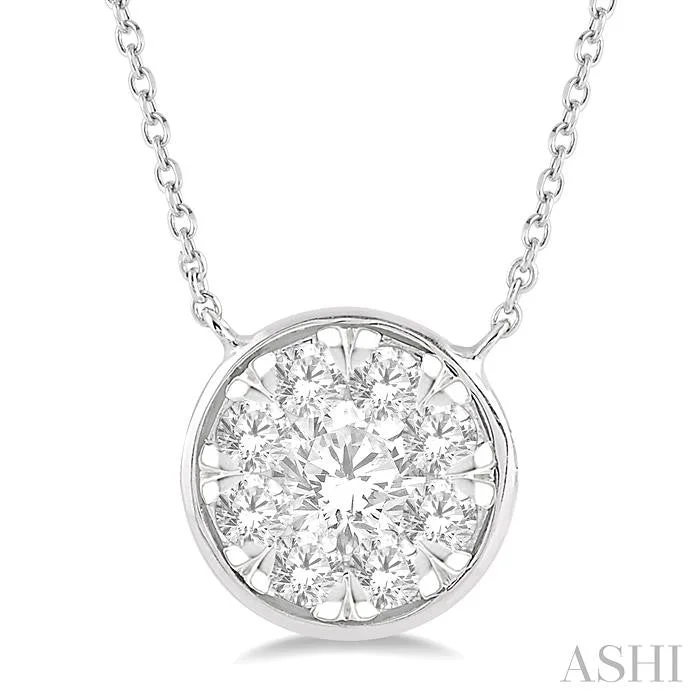 eco-friendly necklaces for women -ROUND SHAPE LOVEBRIGHT ESSENTIAL DIAMOND PENDANT