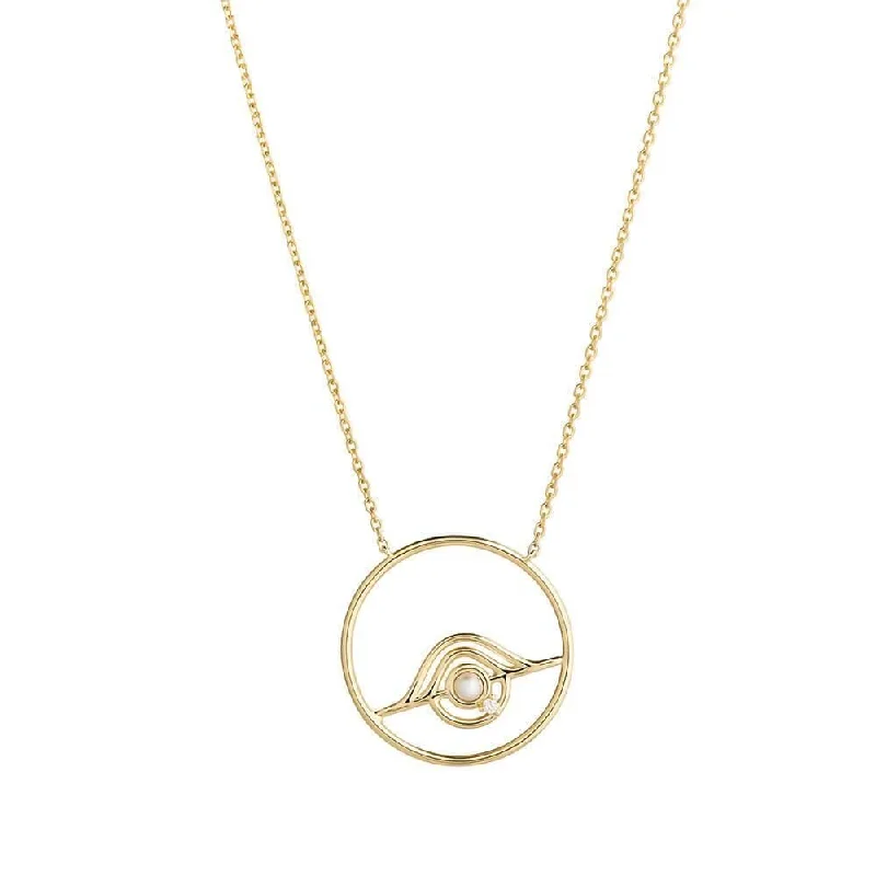 bold necklaces for women -Cosmo Blazar 18K Gold Plated Necklace w. Pearl & Zirconia