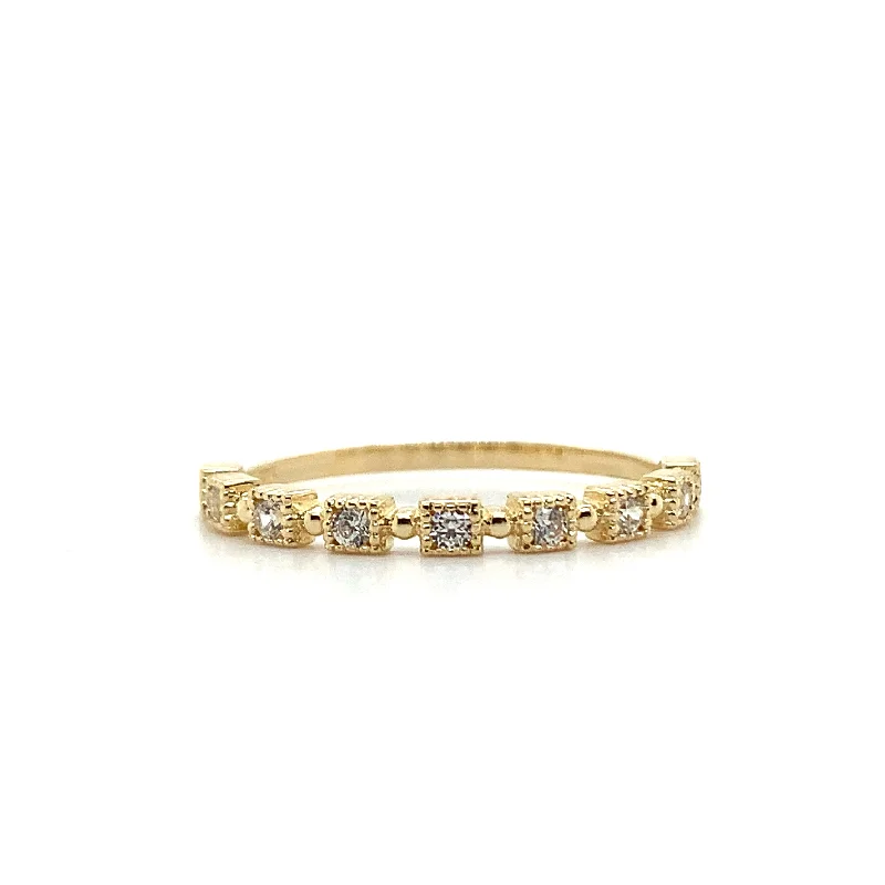 infinity rings for women -9ct Yellow Gold Cz Ring