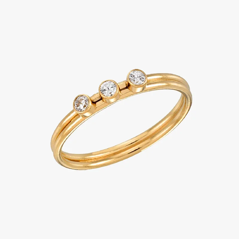 stackable engagement rings -Sparkle Trio Mini Ring