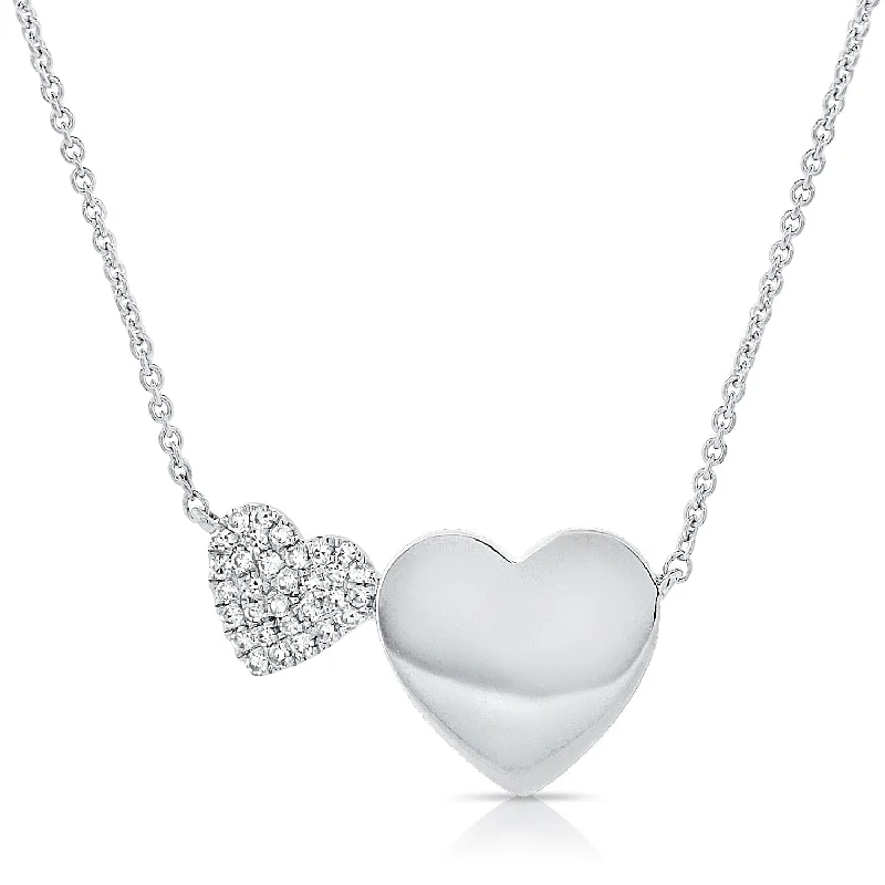 modern necklaces for women -14k Gold & Diamond Heart Necklace