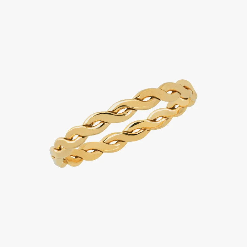 geometric rings for women -Weave Ring Gold