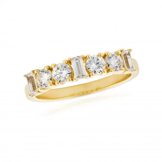 custom promise rings -9ct Yellow Gold Multi Cut CZ Ring