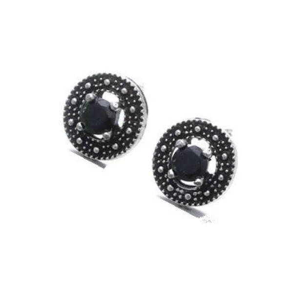 boho earrings for women -Elegant Black Halo Stud Earrings