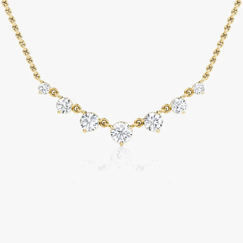 infinity necklaces for women -Linked 14K Gold Tennis Necklace w. 0.85ct Lab-Grown Diamonds