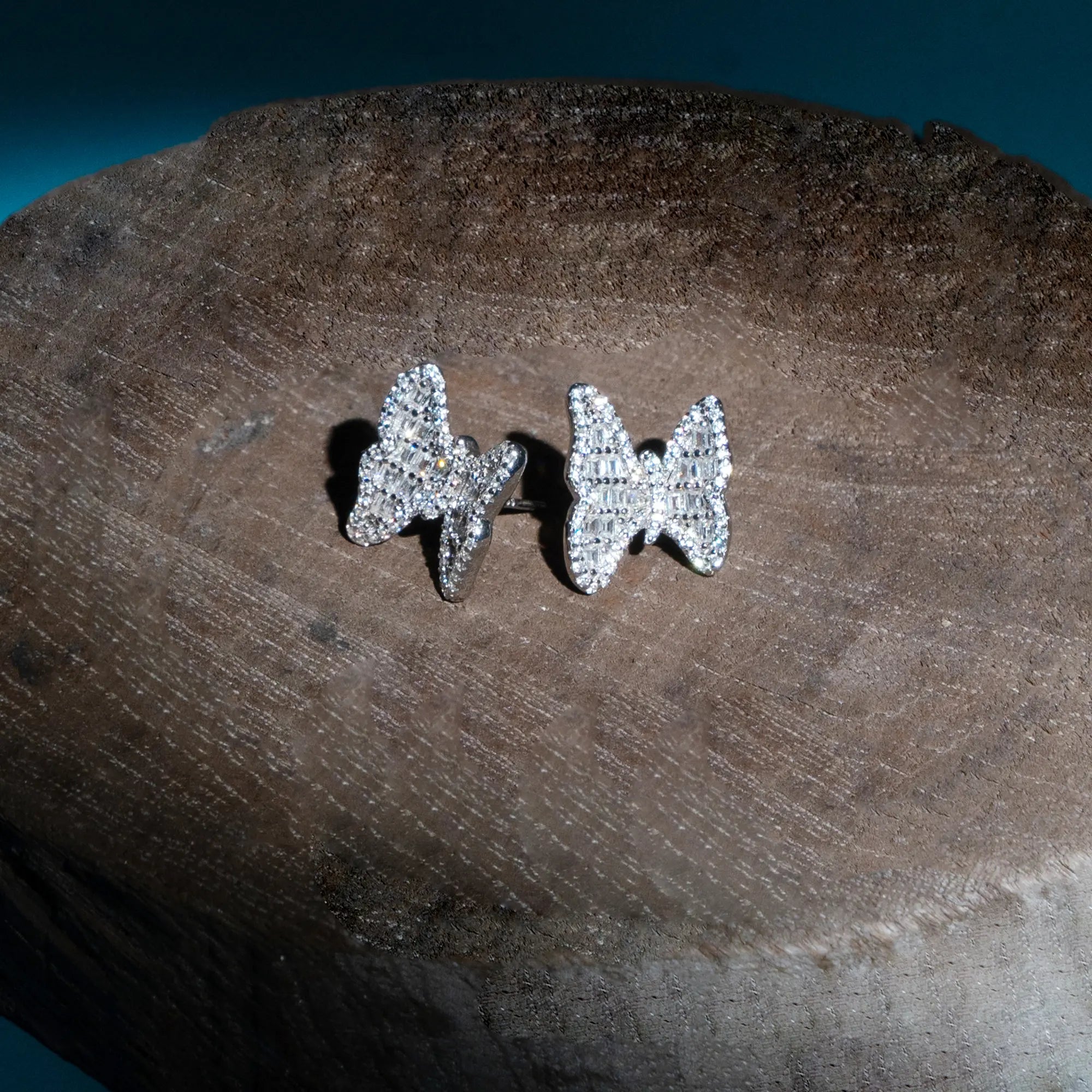 unique earrings for women -Dainty CZ Bow Tops