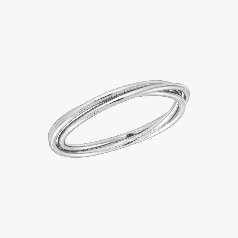 stackable wedding bands for women -Trinity Ring Silver