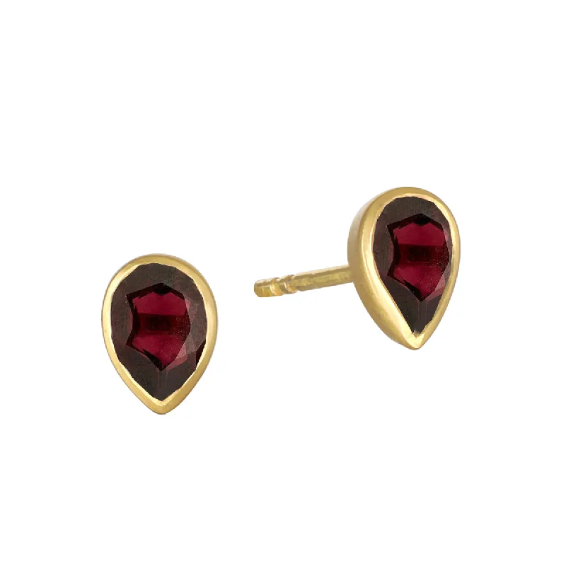 custom crystal earrings for women -All Love Garnet Stud Earrings