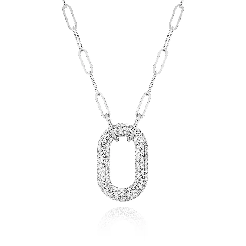 unique chain necklaces for women -Capri Uno Silver Necklace w. Zirconia