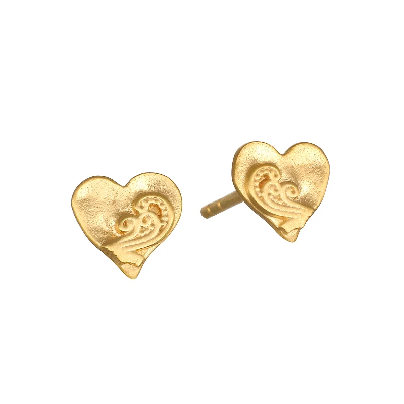 pearl earrings for women -Spirit of Love Gold Stud Earrings