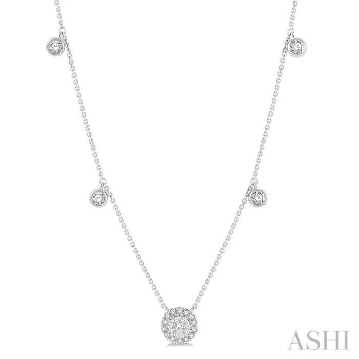 elegant necklaces for women -HALO LOVEBRIGHT DIAMOND STATION NECKLACE