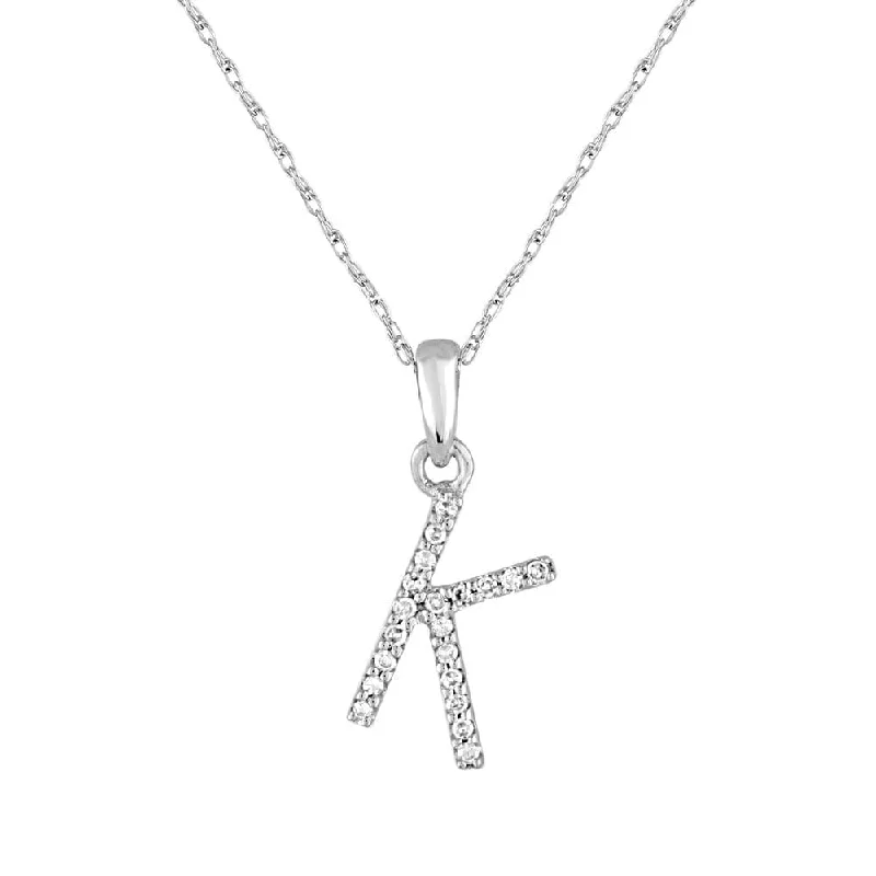 gold necklaces for women -14k Gold & Diamond Initial Necklace- K