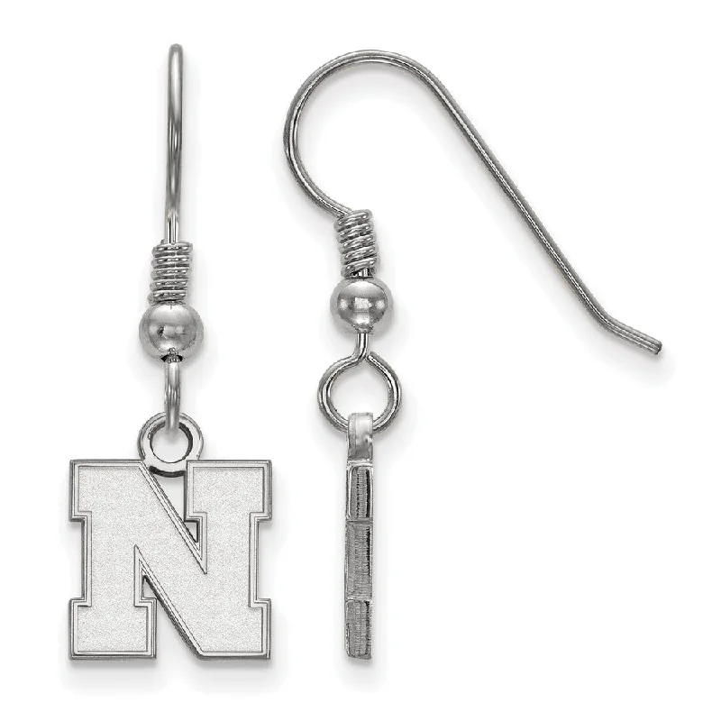 stackable earrings for women -Sterling Silver University of Nebraska XS (Tiny) Earrings Dangle