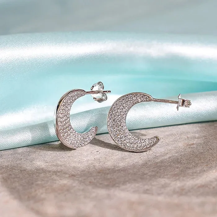 luxury earrings for women -Crescent Gleam Earrings