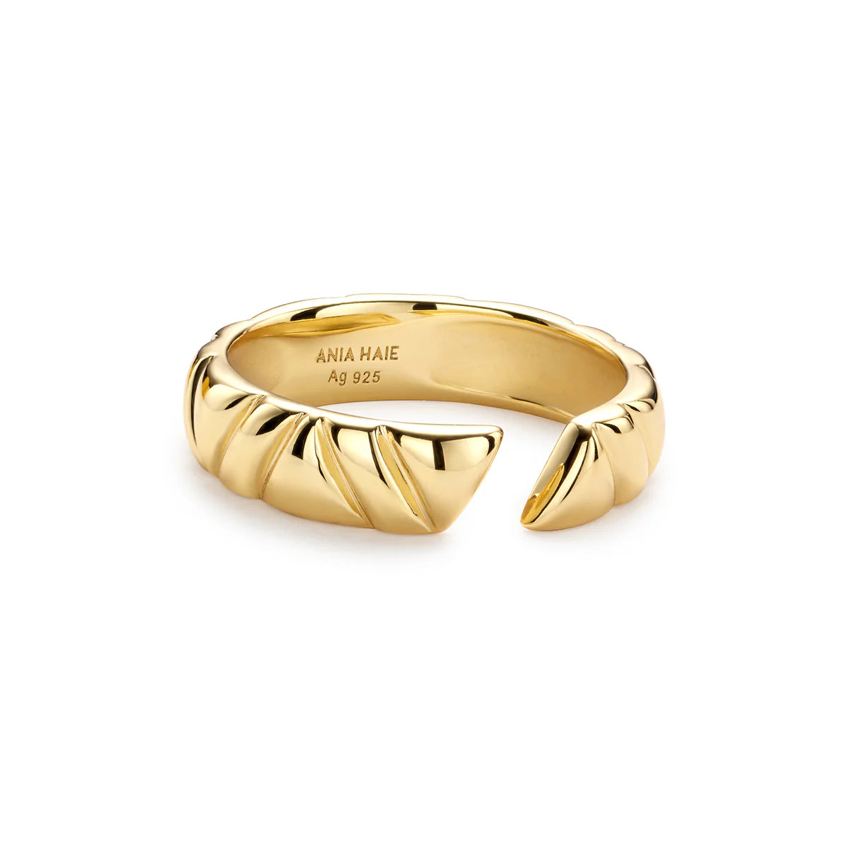 custom promise rings -Ania Haie Gold Irregular Twist Adjustable Ring