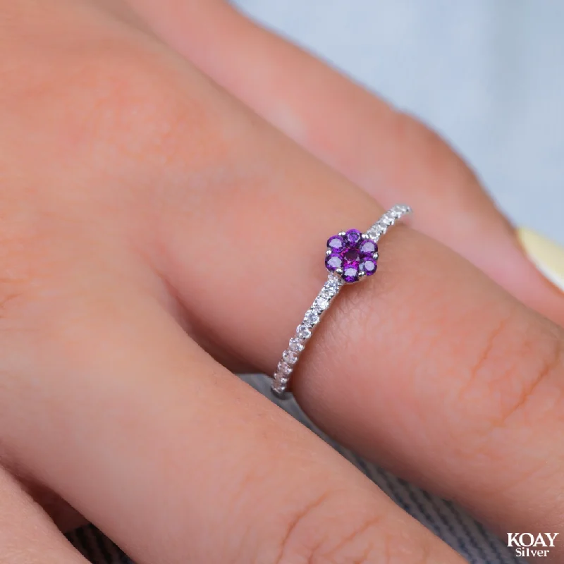 elegant engagement rings -Zircon (097) Purple Ring