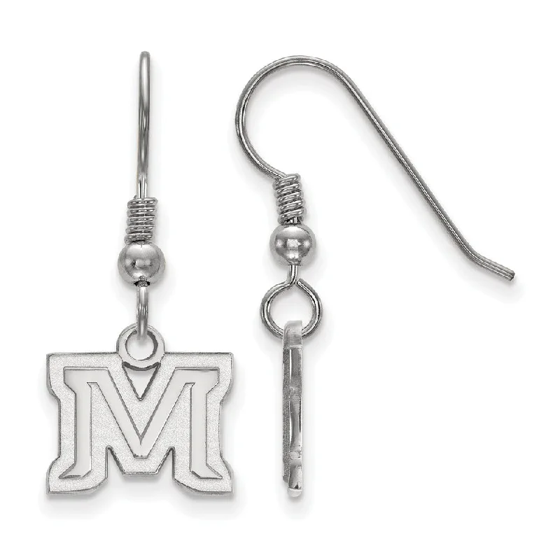 teardrop earrings for women -Sterling Silver Montana State University XS (Tiny) Dangle Earrings