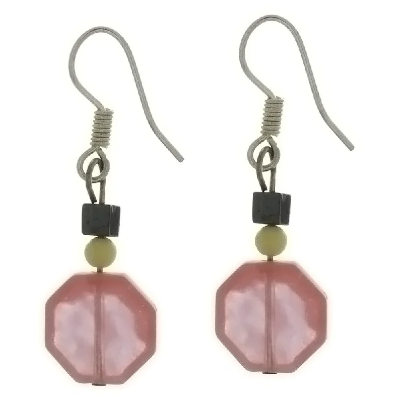 dangling gemstone earrings for women -DANGLE GEMSTONE SHAPE EARRINGS