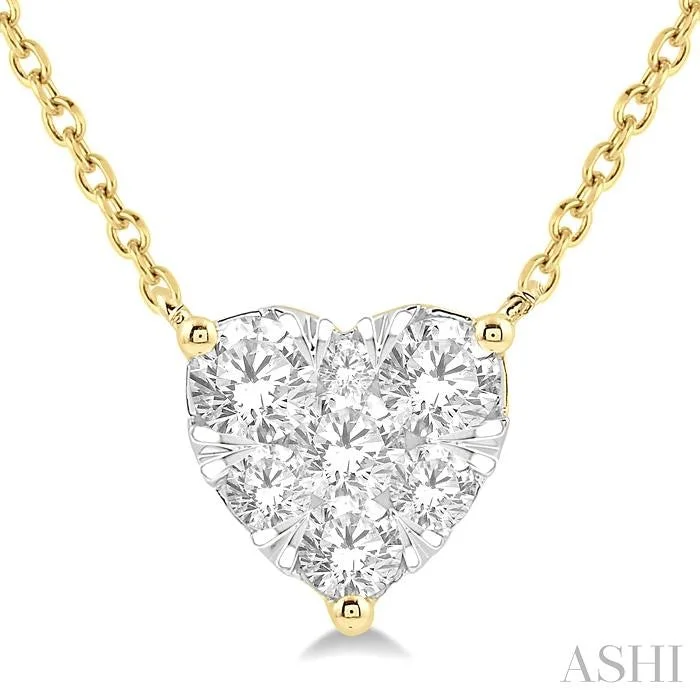 pendant necklaces for women -HEART SHAPE LOVEBRIGHT ESSENTIAL DIAMOND PENDANT