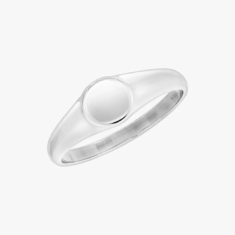 statement wedding rings for women -Minimal Signet Ring Silver