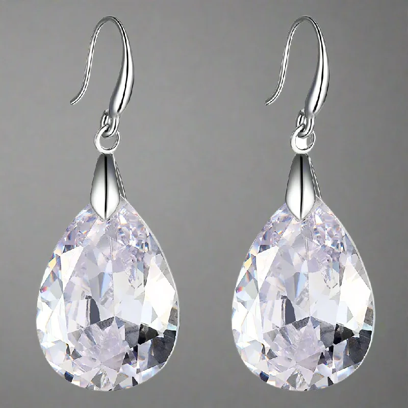 luxury earrings for women -Grandeur Infused 10.2 Carat Zirconia Chandalier Dangling Hook Earrings for Women