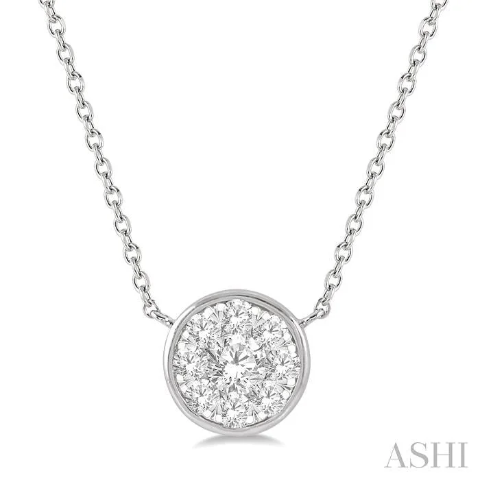 timeless necklaces for women -ROUND SHAPE LOVEBRIGHT ESSENTIAL DIAMOND PENDANT