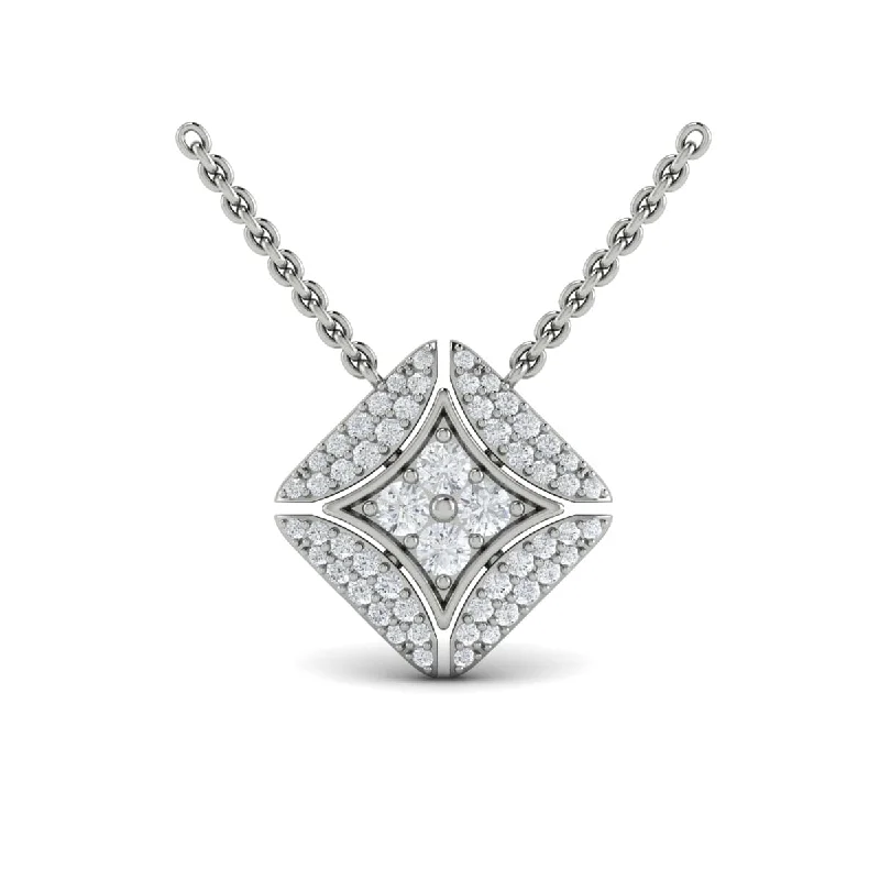 moonstone necklaces for women -Diamond Vlora Star with Channel Set Diamond Cluster Pendant Necklace