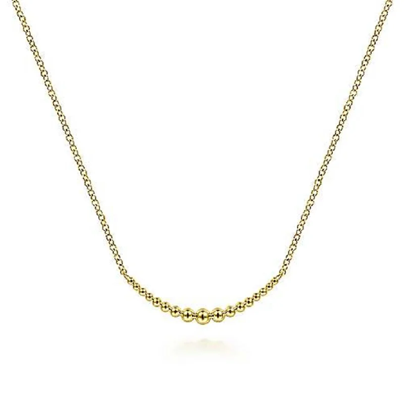 modern necklaces for women -Gabriel Bujukan Bead Curved Bar Necklace