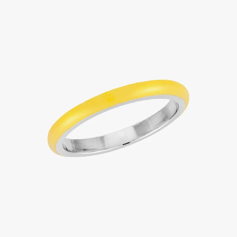 vintage gold rings for women -Lemon Yellow Stacker Ring