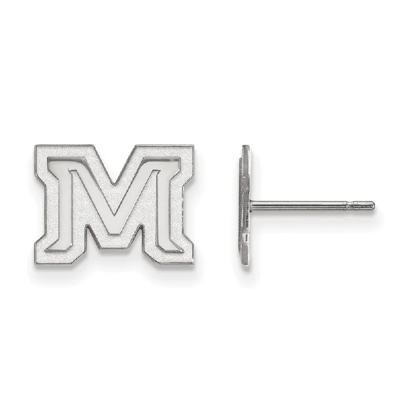 small hoop earrings for women -Sterling Silver Montana State University XS (Tiny) 'M' Post Earrings