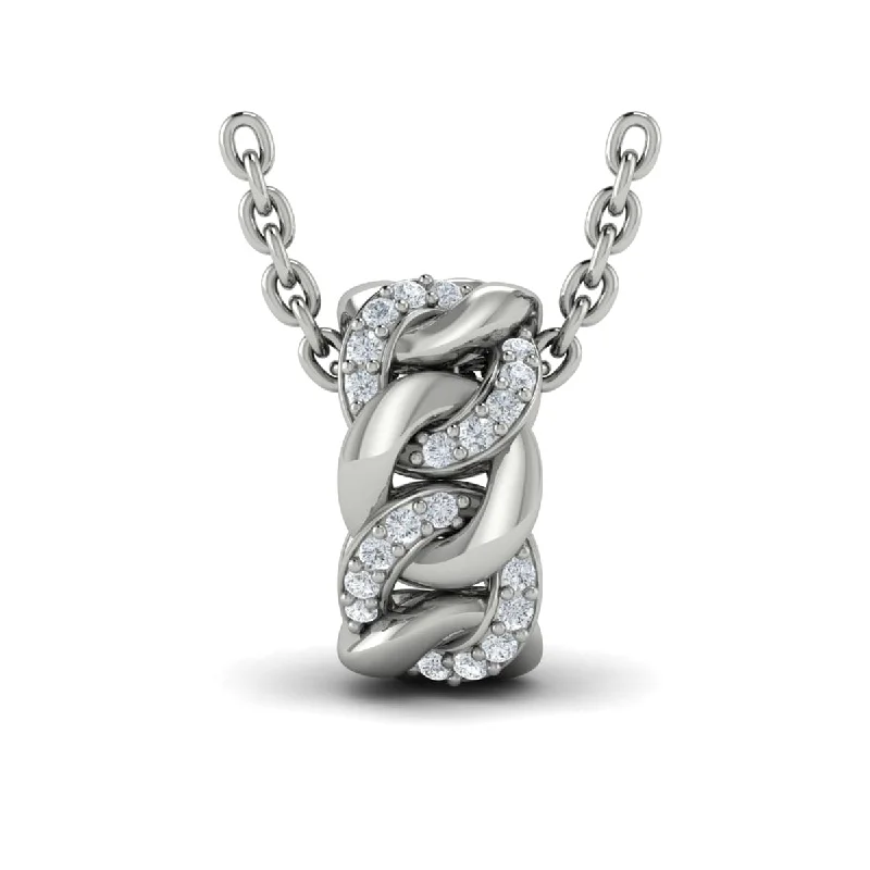 luxury diamond necklaces for women -Channel Set Link with Diamonds Pendant Necklace