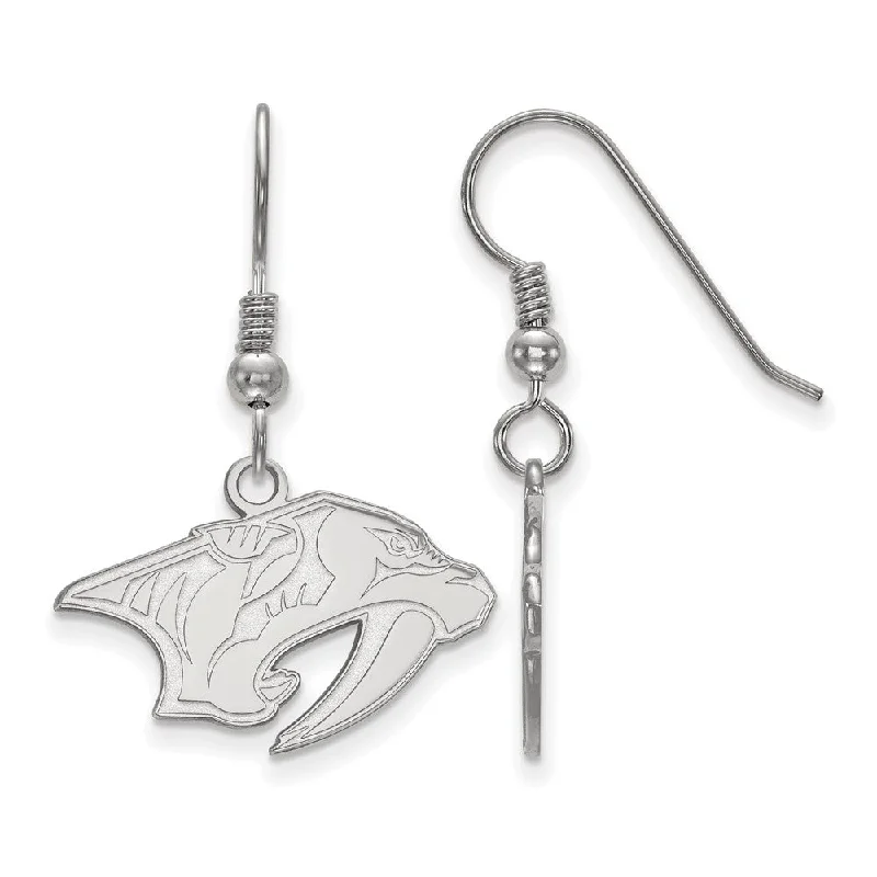 personalized earrings for women -Sterling Silver NHL Nashville Predators SM Dangle Earrings