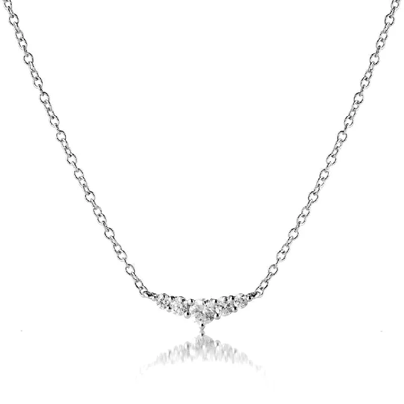 elegant gemstone necklaces for women -Signature Five 18K Gold, Rosegold or Whitegold Necklace w. Diamonds