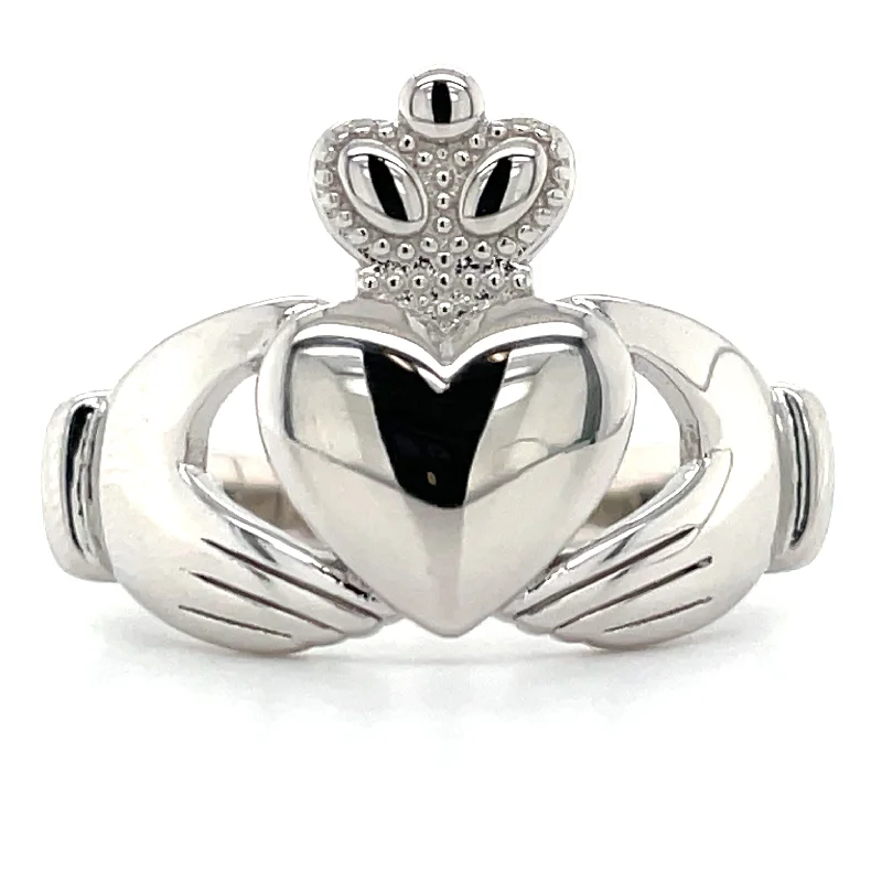 unique wedding rings for women -Sterling Silver Claddagh Ring